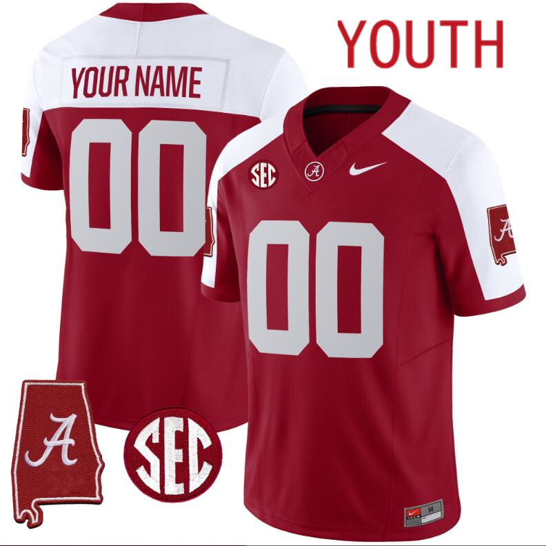 Youth  Alabama Crimson Tide Vapor Limited red Custom 2024 Nike NCAA Jersey